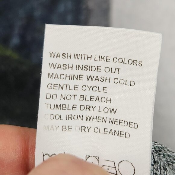 Trisha Tyler Sweater Womens Large Blue Gray Abstract Long Sleeve Knit Pullover - Picture 9 of 11